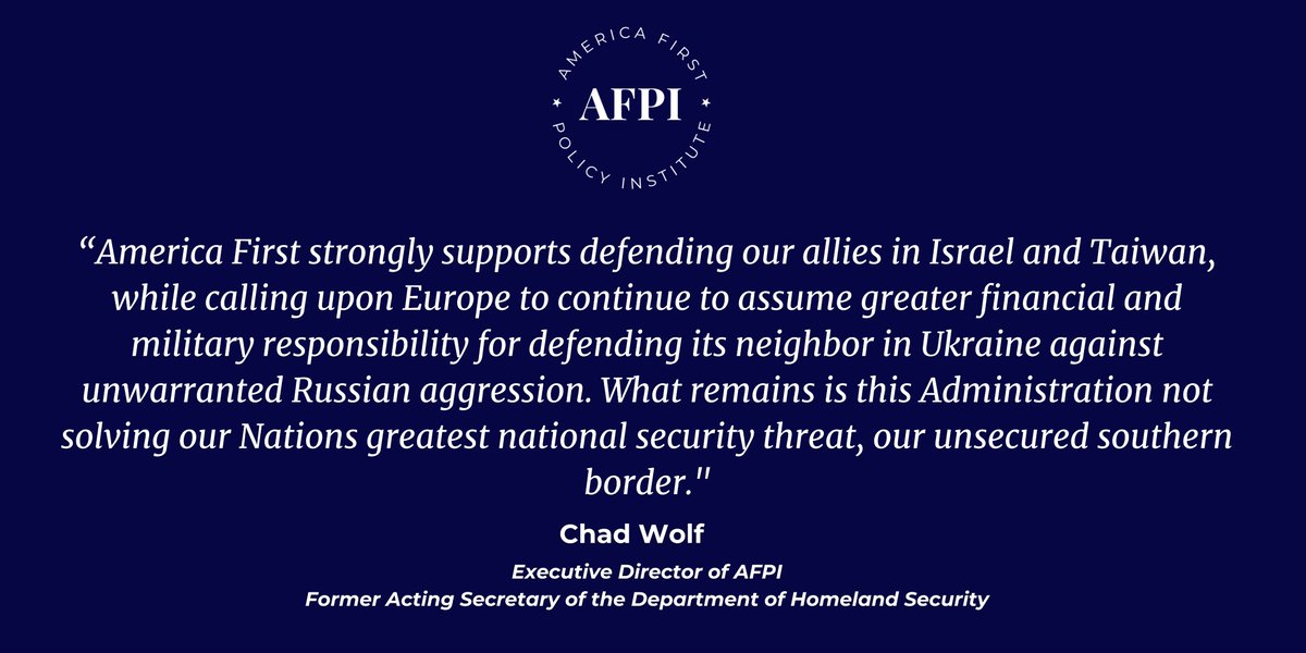 AFPI released the following statement from @ChadFWolf after the House of Representatives passed a series of foreign aid funding proposals.