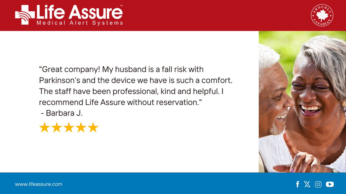 'Great company! My husband is a fall risk with Parkinson’s and the device we have is such a comfort. The staff have been professional, kind and helpful. I recommend Life Assure without reservation.'
 - Barbara J.

#lifeassure #medicalalert #seniorliving #seniorcare