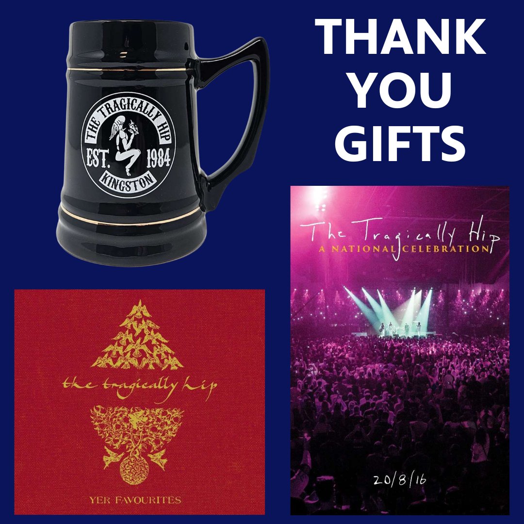 If you're watching the '#TragicallyHip: A National Celebration' this evening, you're in for a treat!😉 We're offering EXCLUSIVE Thank You Gifts that commemorate the brand we all know and love, @thehipofficial.🎶