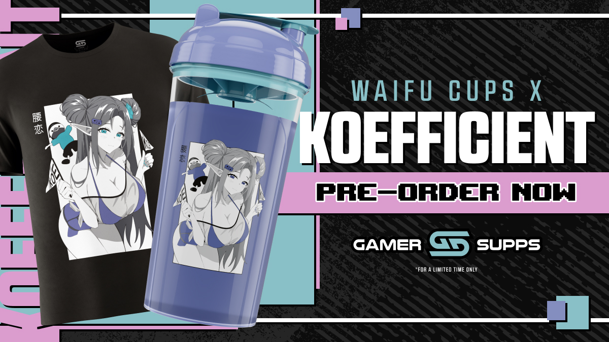 My Magnum Opus has officially launched! My Waifu Cup with Gamersupps is here & I think i'm the first person to feature their actual Waifu on the cup :3 Be sure to use coupon code: KoeKoe to get 10% off! If you don't like cups you can have a shirt instead :p OUT NOW!