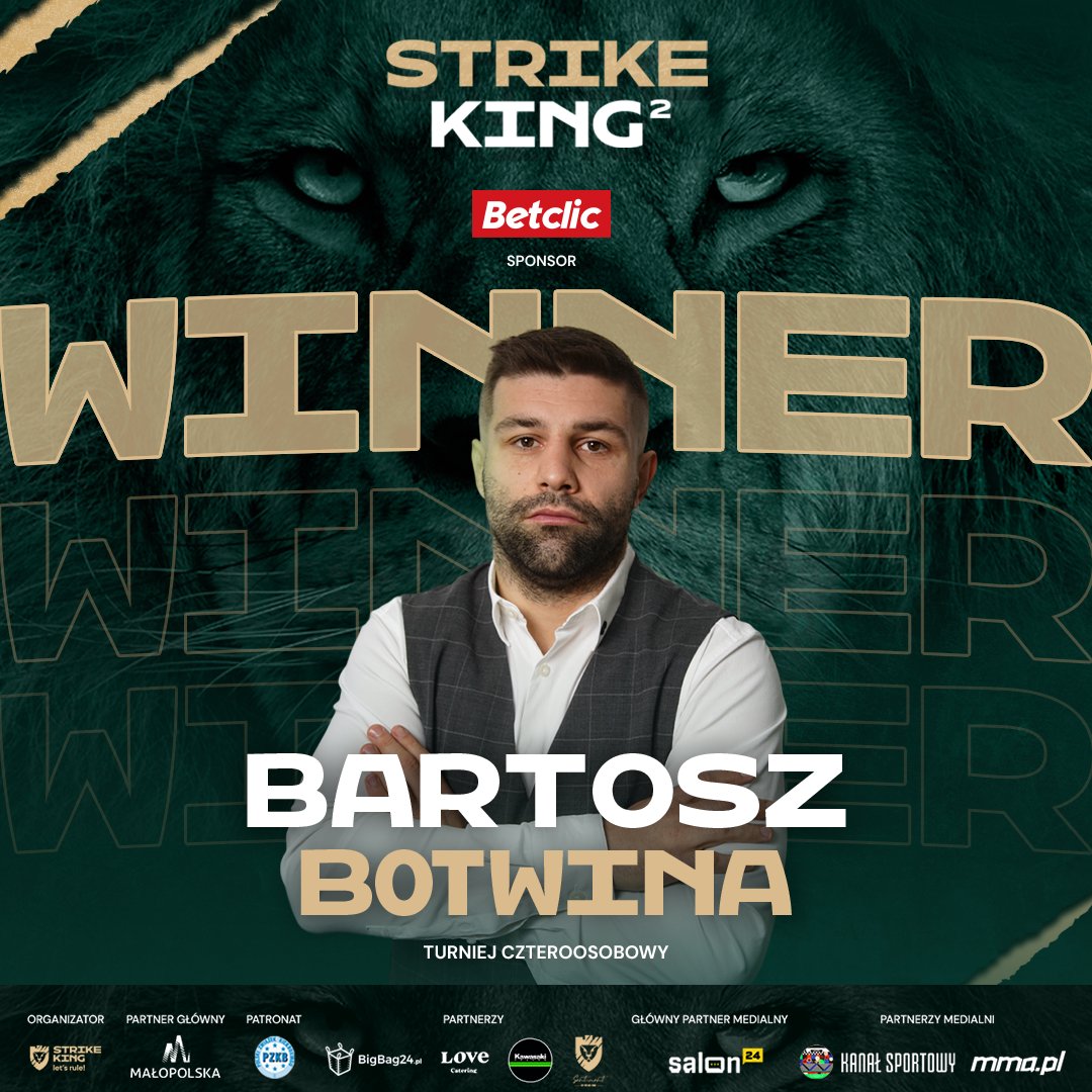 StrikeKingFest's tweet photo. Boom! 💥 Bartosz Botwina wygrywa przez nokaut!
#StrikeKing2 #StrikeKing #letsrule #k1 #kickboxing #krakow #TurniejCzteroosobowy https://t.co/OajFksYZez