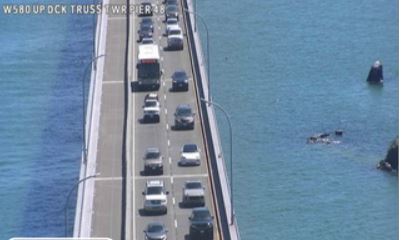 KCBSAMFMTraffic's tweet image. #KCBStraffic If you're making your way from the #EastBay to #Marin on #RichmondBridge westbound you'll see very heavy traffic because #Highway37 westbound closures. 

(Image via #caltrans)