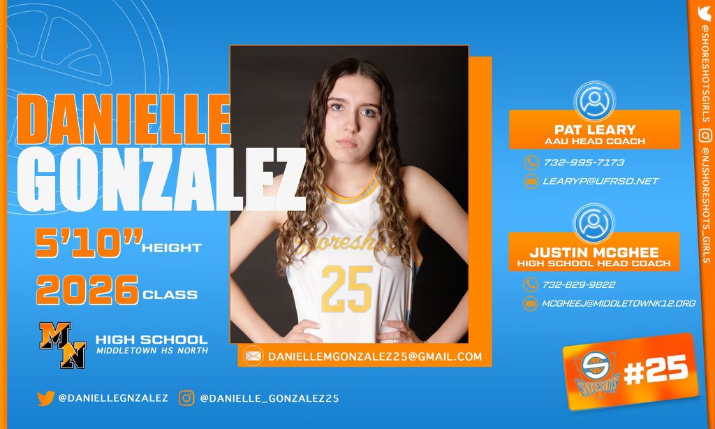 DanielleGnzalez's tweet photo. @PSHbgWBBall Here is my schedule at Spooky Nook With My team Shoreshots U17 Select- Leary! 🏀💙🧡
FRIDAY, 4/19-3:35 pm Court 16 v. AUF Lady Hawks
SATURDAY, 4/20-3:55 pm Court 21 v. Bay St. Jaguars
SATURDAY, 4/20-9:30 pm Court 26 v. Philly Roots
SUNDAY, 4/21-12:35 pm Court 30 v. NY Havoc https://t.co/L725av7gTd
