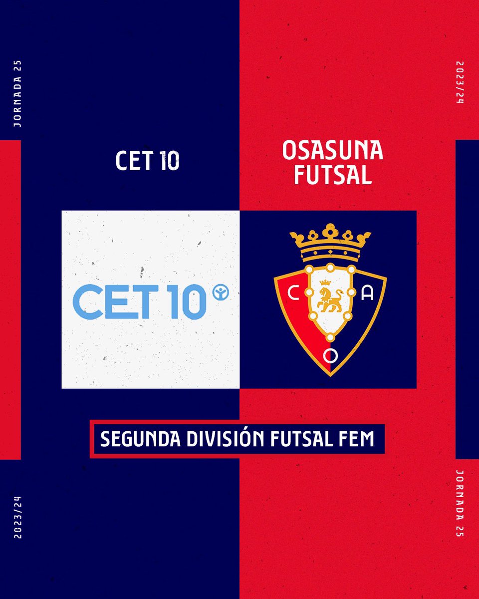 ⚽️ #OsasunaFutsal ha caído derrotado esta tarde ante el CET 10 (2-1).