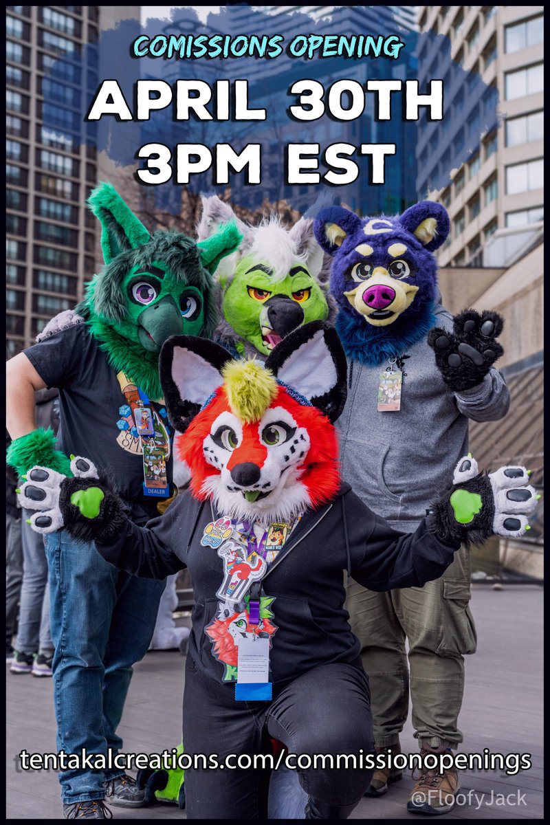 You asked, you've waited, now mark your calenders: we'll be accepting new 0⃣rders April 30th @ 3pm EST!! Our qu0⃣te form will be open until April 29th @ 11:59pm EST as well. Check the 🧵 for 🌐 #fursuitmaker #fursuitcommission