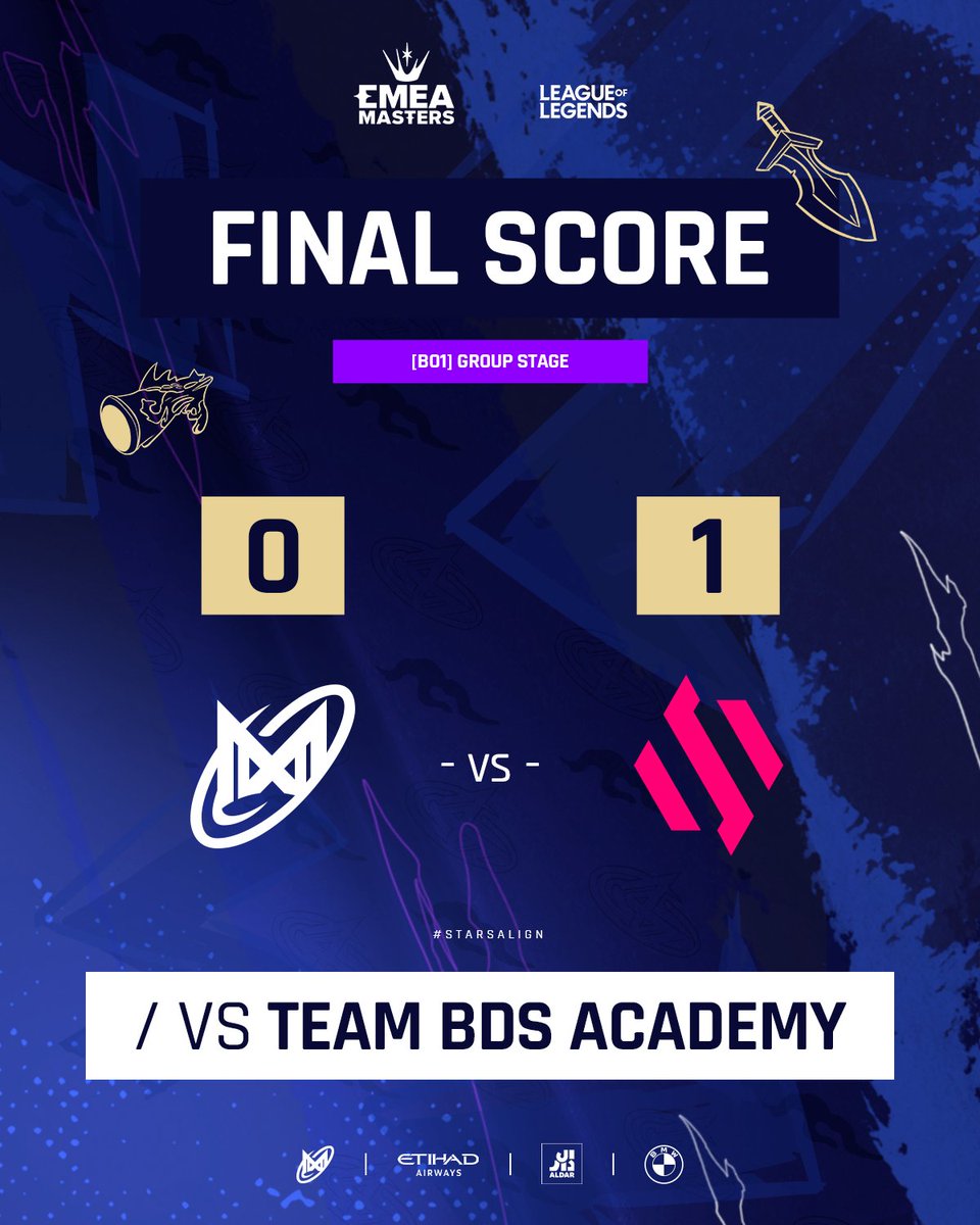 No perfect score today❌ GG @TeamBDS Academy #StarsAlign #NGXlol #EMEAMasters