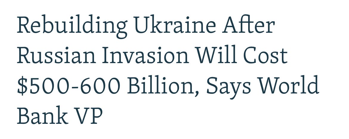 And if somehow Ukraine survives the war, the reconstruction grift begins.