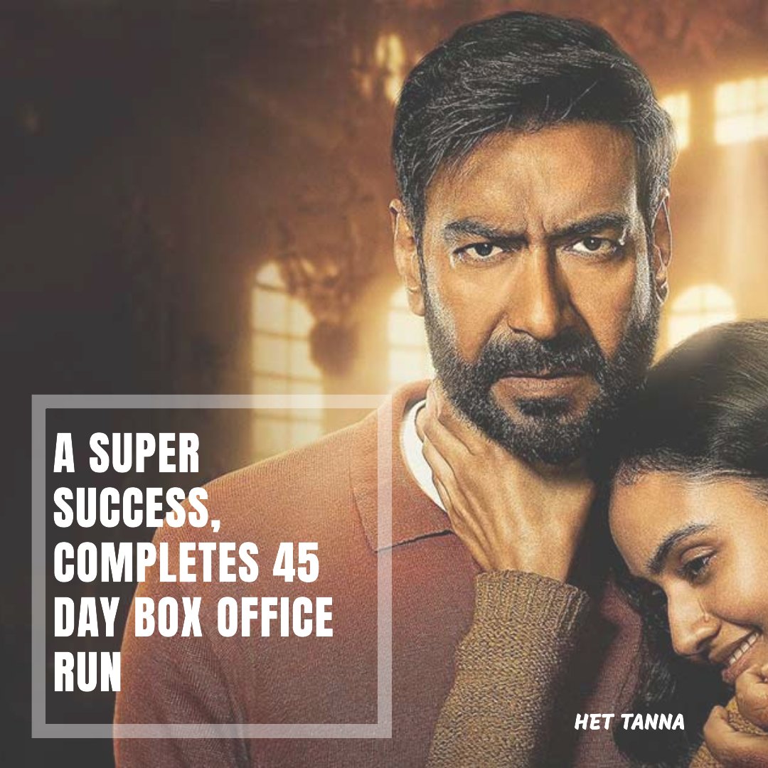 #Shaitaan completes 45-day box office run, continues to run across key locations. 54 shows in Delhi, 11 in Mumbai, etc on 45th day 🔥🔥

A MEGA BOX OFFICE SUCCESS, congratulations to the entire team 🎉👌

#AjayDevgn @ajaydevgn @ActorMadhavan @PanoramaMovies @AamilKeeyanKhan