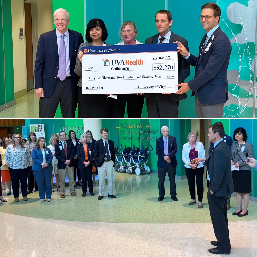 Thanks to over 1000 generous donors, we raised more than $50,000 for UVA Children’s Hospital during the Boston Marathon. I’m grateful for all who contributed, and especially thankful to all of our providers and patients who face tremendous challenges every day.