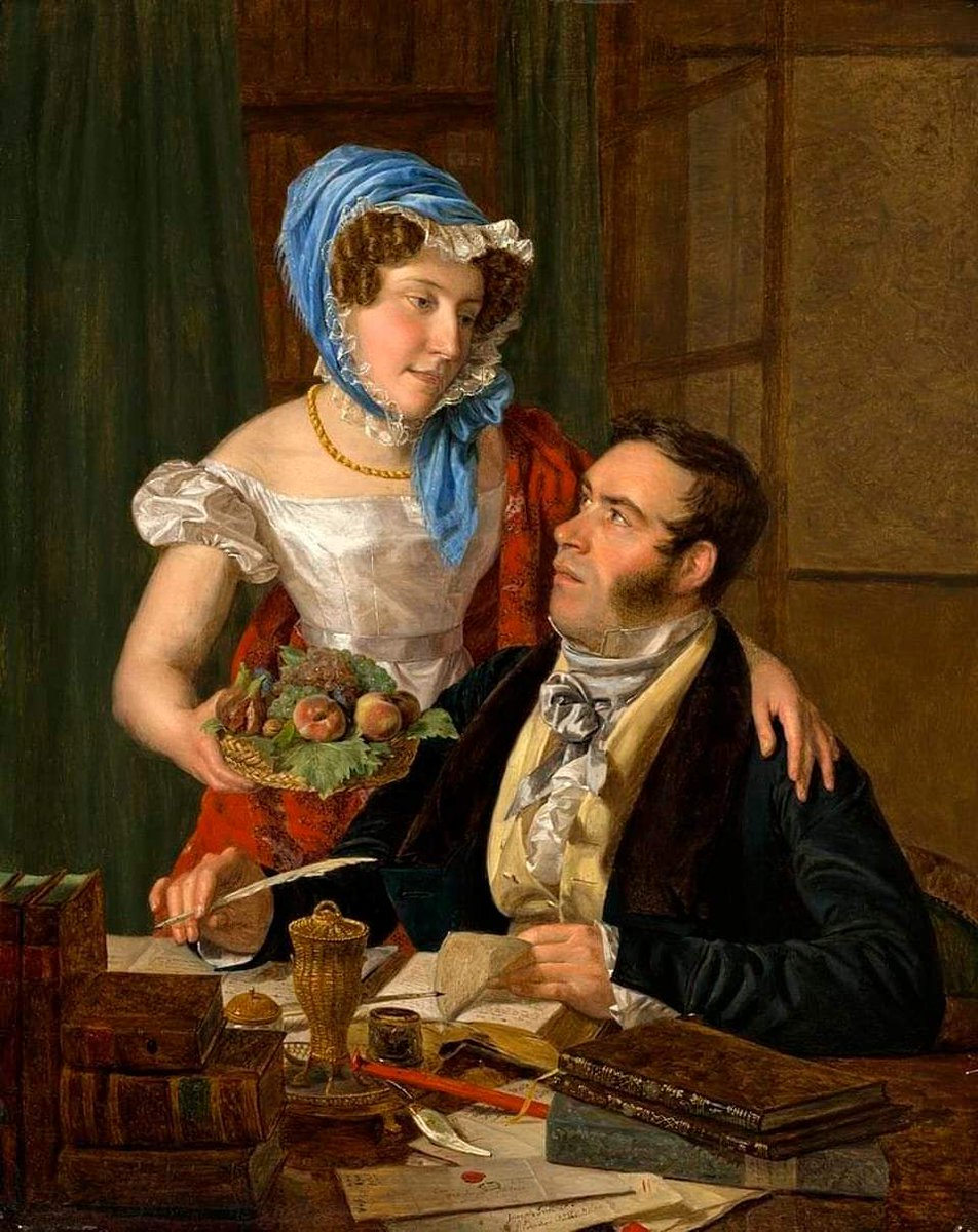 You have not only counted the days till we see each other again but even the hours though in counting you were always weak you say That makes a deep impression on me. -Erich Fried, 1921/88 #art Ferdinand Georg Waldmüller “Cartographer Professor Joseph Kürzer and his wife” 1824.