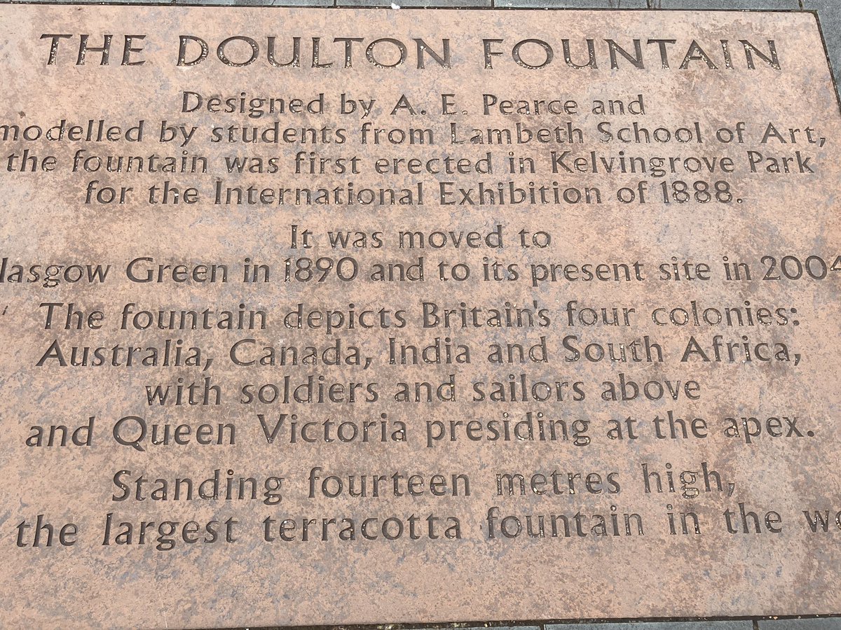 The Doulton Fountain, Glasgow Green - the largest terracotta fountain in the world. Designed by A.E.Pearce. First erected in Kelvingrove Park for the 1888 exhibition, it was moved to the Green in 1890 and to its present site in 2004. #glasgow #glasgowgreen #Doultonfountain