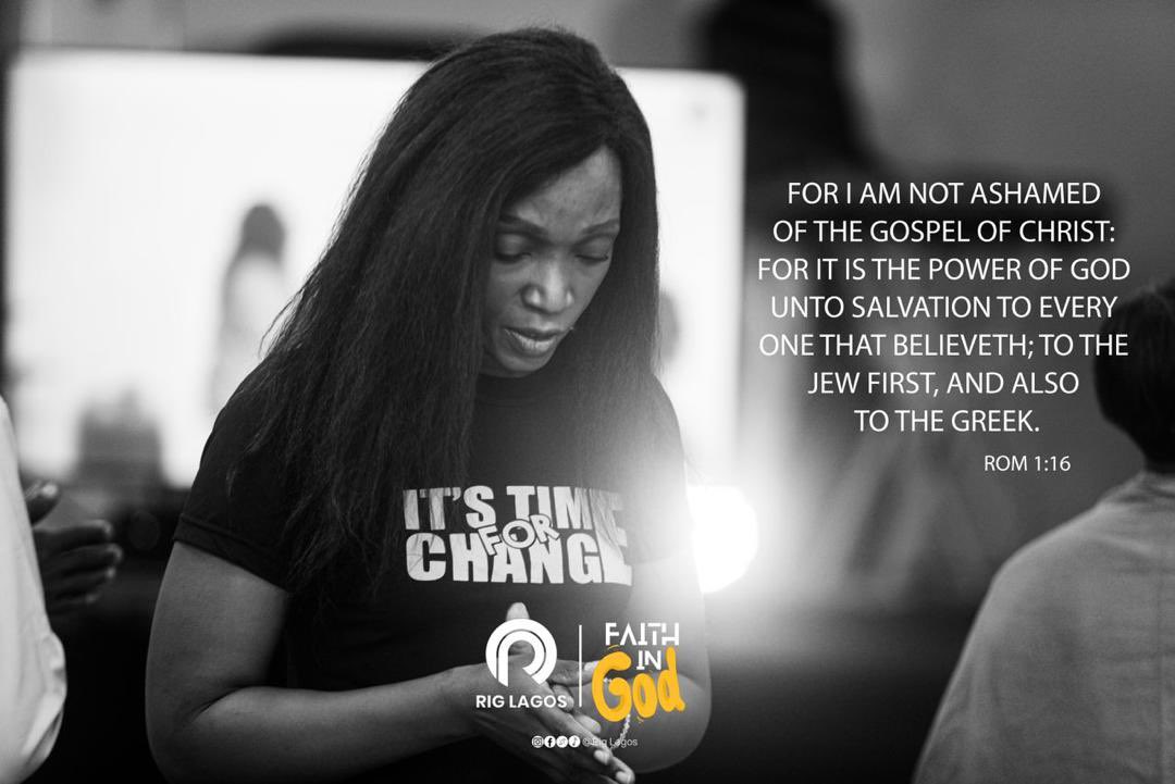 Standing firm in faith at Rig Lagos, boldly proclaiming Romans 1:16: 'For I am not ashamed of the gospel, because it is the power of God that brings salvation to everyone who believes.

 #faithinGod #riglagos