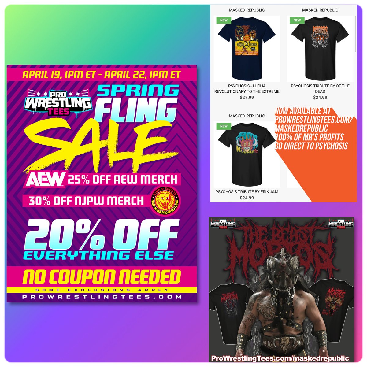 ALL of our tees are 20% off this weekend at @PWTees including the @PsicosisOficial fundraiser tees and the brand new @Taurusoriginal Beast Mortos debut tees!