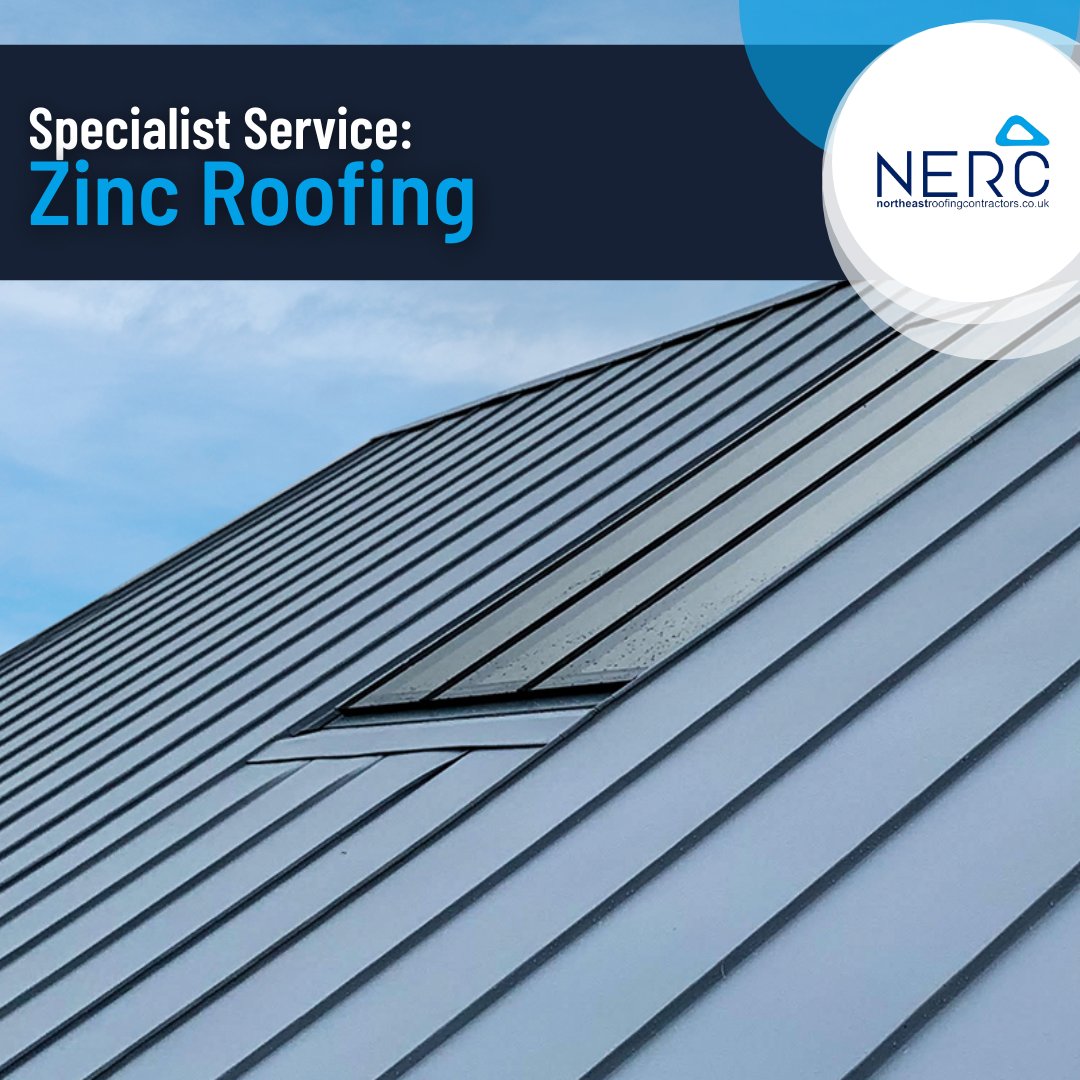 INFO_NERC's tweet photo. Zinc roofing is a type of metal roofing that is durable, sustainable, and easily formed into custom shapes. This is a very niche type of roofing that isn’t offered by many businesses within the North East but here at NERC, we’re proud to be one of the few to offer this service 👏 https://t.co/Rn9CoLY5h9