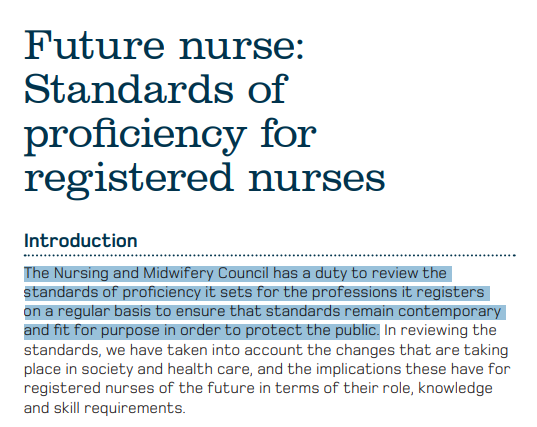 Hello @nmcnews. How regular is 'regular'? The future nurse standards don't assert, promote or protect specific skills for mental health nurses, and change is needed. #MHDeservesBetter