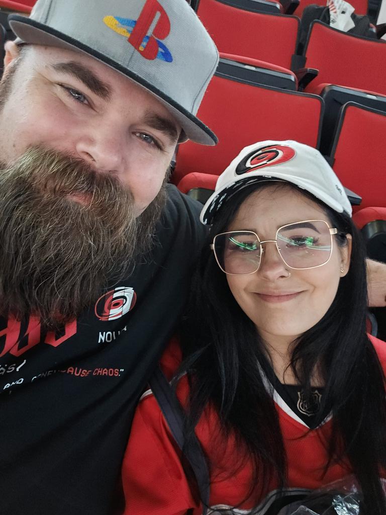 My Canadians first hockey game @Canes #LetsGoCanes
