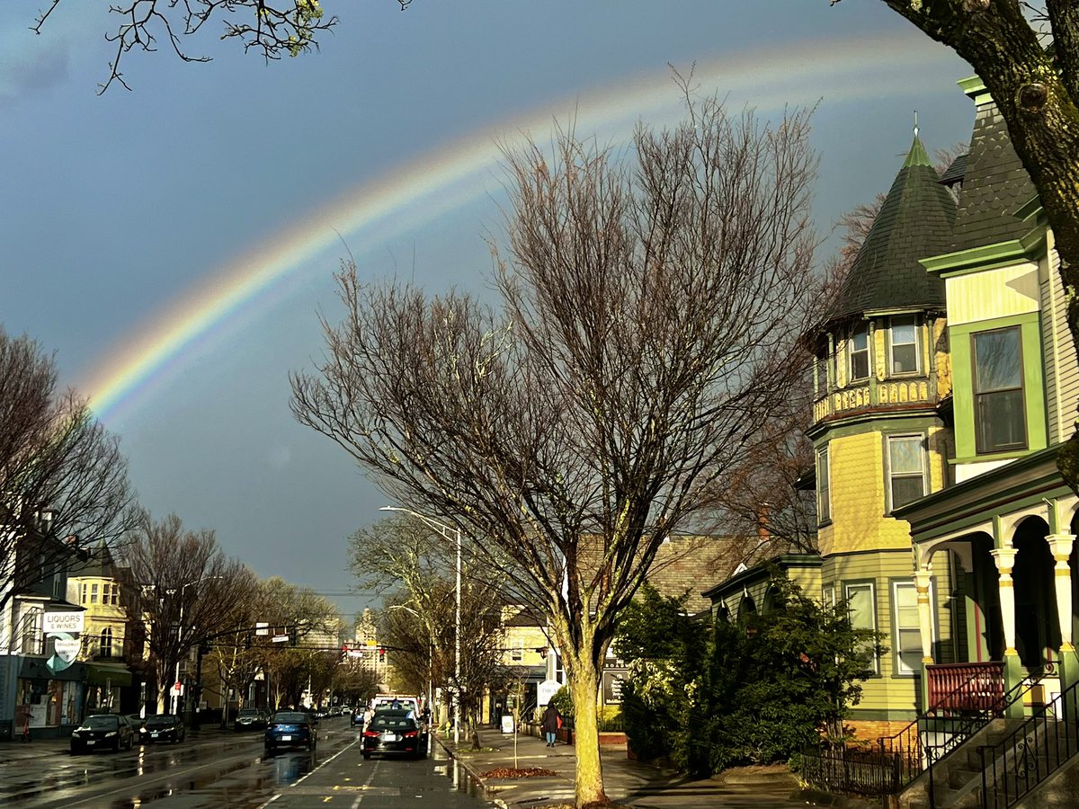 Such a strong rainbow over Providence a few minutes ago!