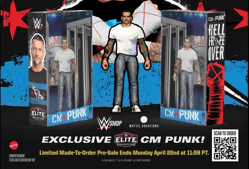 ❌FINAL DAYS FOR CM PUNK❌

Time is running out to grab your @mattelcreations made-to-order @cmpunk figure! Visit mattelcreations.com and grab this #WWE Elite figure before Monday, 4/22 at 11:59p PT. 

#toys #cmpunk #wrestlingfigures #wrestling #prowrestling #wweelitesquad