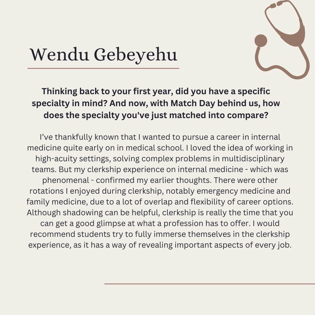 Let's give a round of applause to our newly matched 2T4s! 🙌 Join us in spotlighting another remarkable member of this cohort, Wendu Gebeyehu. 🌟 We're thrilled to honor the achievements of our incoming Black physicians. Today, let's celebrate Wendu as he embarks on his PGY-1 in…