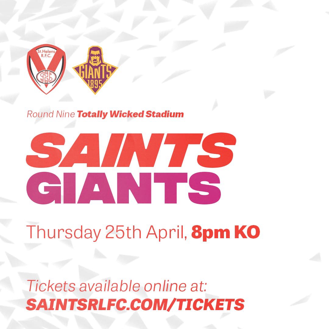 🙋 Right, who is joining us for Thursday night rugby league at the @twstadium? 🎟️ eticketing.co.uk/saintsrlfc #COYS