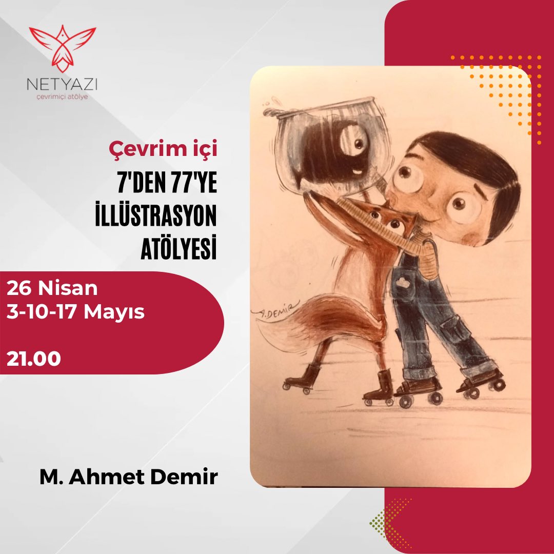 Her yaştan katılımcıya açık olan bu atölyemizde birbirinden güzel resim çizme teknikleri öğreneceğiz, kayıt için DM’den bize ulaşın

Atölyemiz her hafta yeni katılımcılara açıktır. İstediğiniz haftadan itibaren 4 haftalık eğitim paketimizi satın alıp kaydolabilirsiniz.

🏷 900 ₺