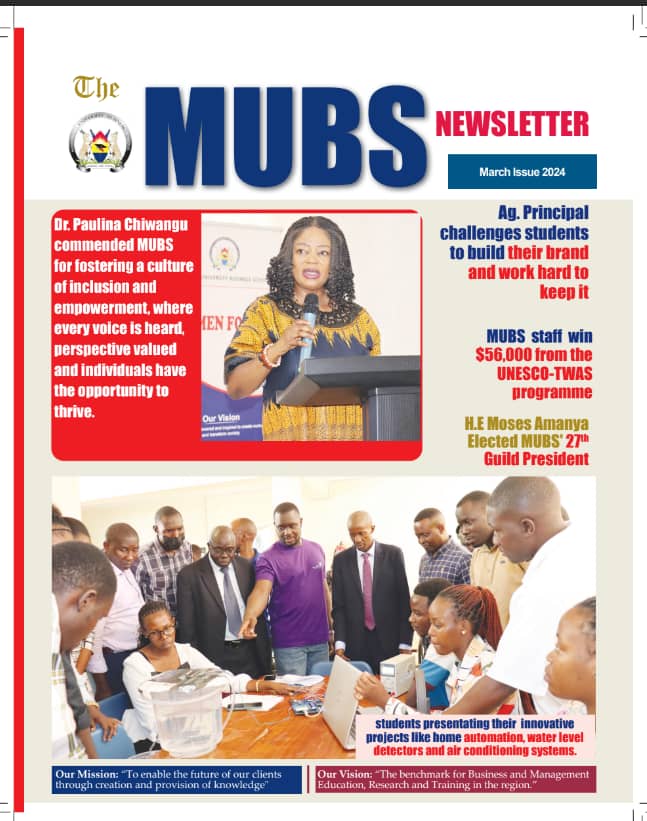 Access MUBS E-Monthly Newsletter for the month of March 2024 through the link below. drive.google.com/file/d/1Vq7-XA… Do not miss Interesting articles inside such as 👇 MUBS celebrates International Women's Day MUBS develops a curriculum for the GROW Project Benchmark Visits to MUBS