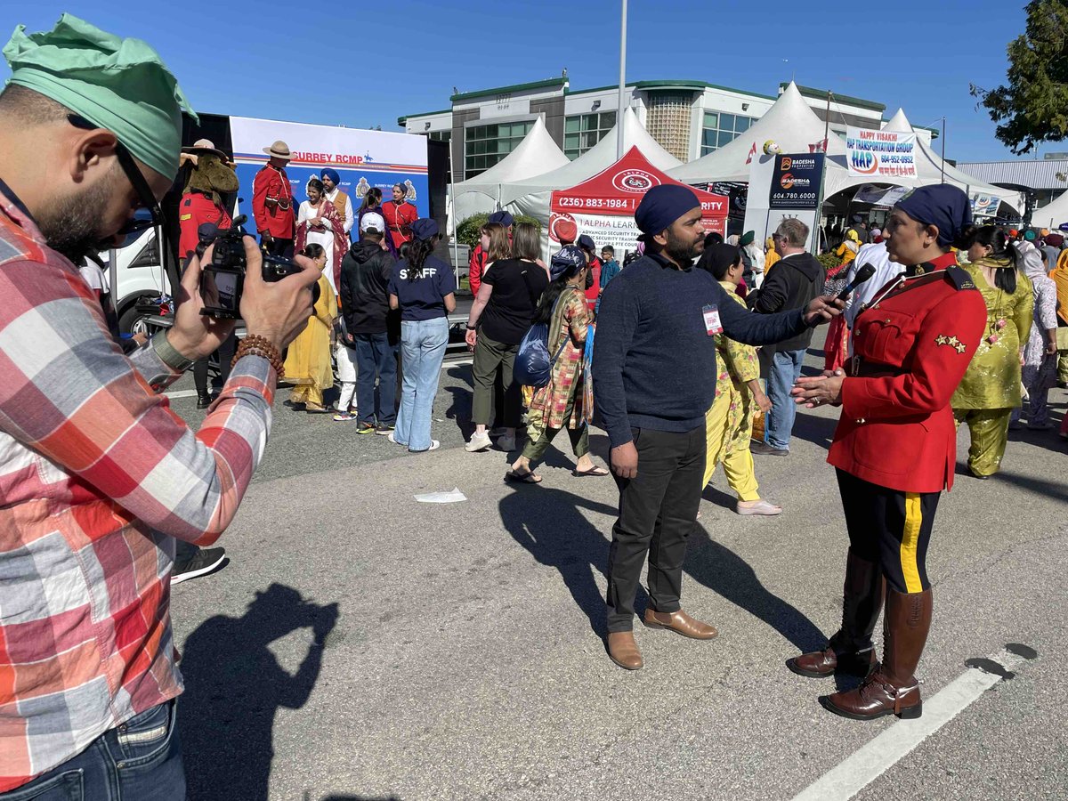 Cpl Sangha & Cst Kahlon are interviewed by media at the #VaisakhiDayParade