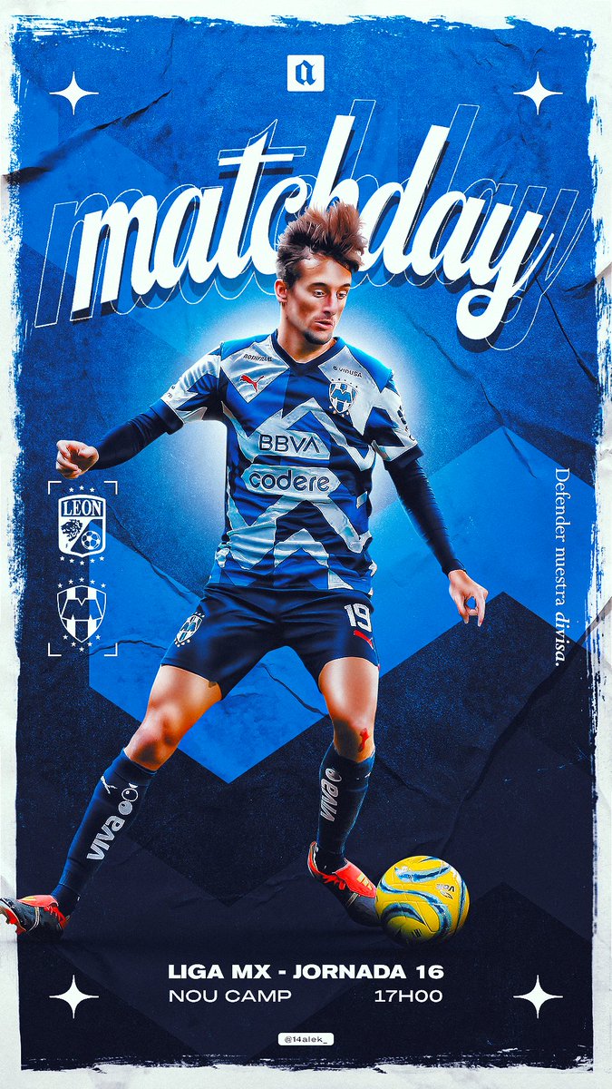 💙🤍 Matchday.

@clubleonfc vs. @Rayados // @JordiCortizo 

#Rayados #CFMonterrey #ArribaElMonterrey #EnLaVidaYEnLaCancha #LigaBBVAMX #LigaMX #smsports #football #sportsgraphics #photoshop