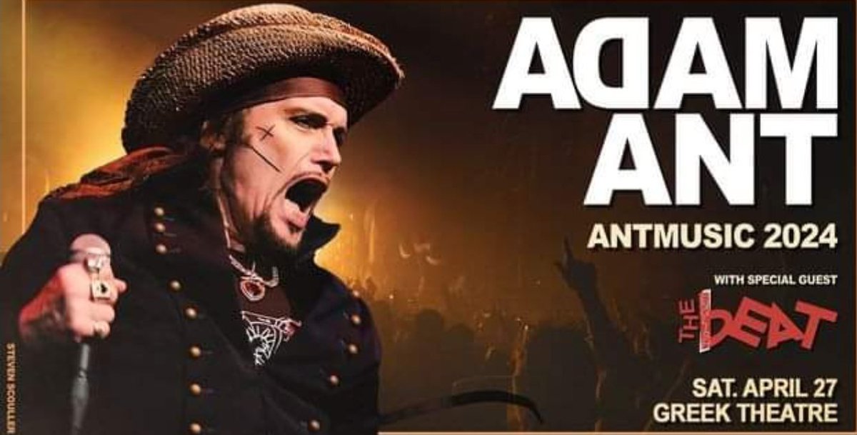 richardblade's tweet photo. TONIGHT at 5p PT. 8p ET, join me for Facebook Live. I'll be giving away 3 pairs of tickets for Adam Ant &amp; English Beat at the @greektheatre next Sat, April 27th. Don't miss it, we'll have fun, I'll take your questions &amp; you could be a big winner. It's @ Richard Blade Page TONIGHT https://t.co/xvG6TahGBo