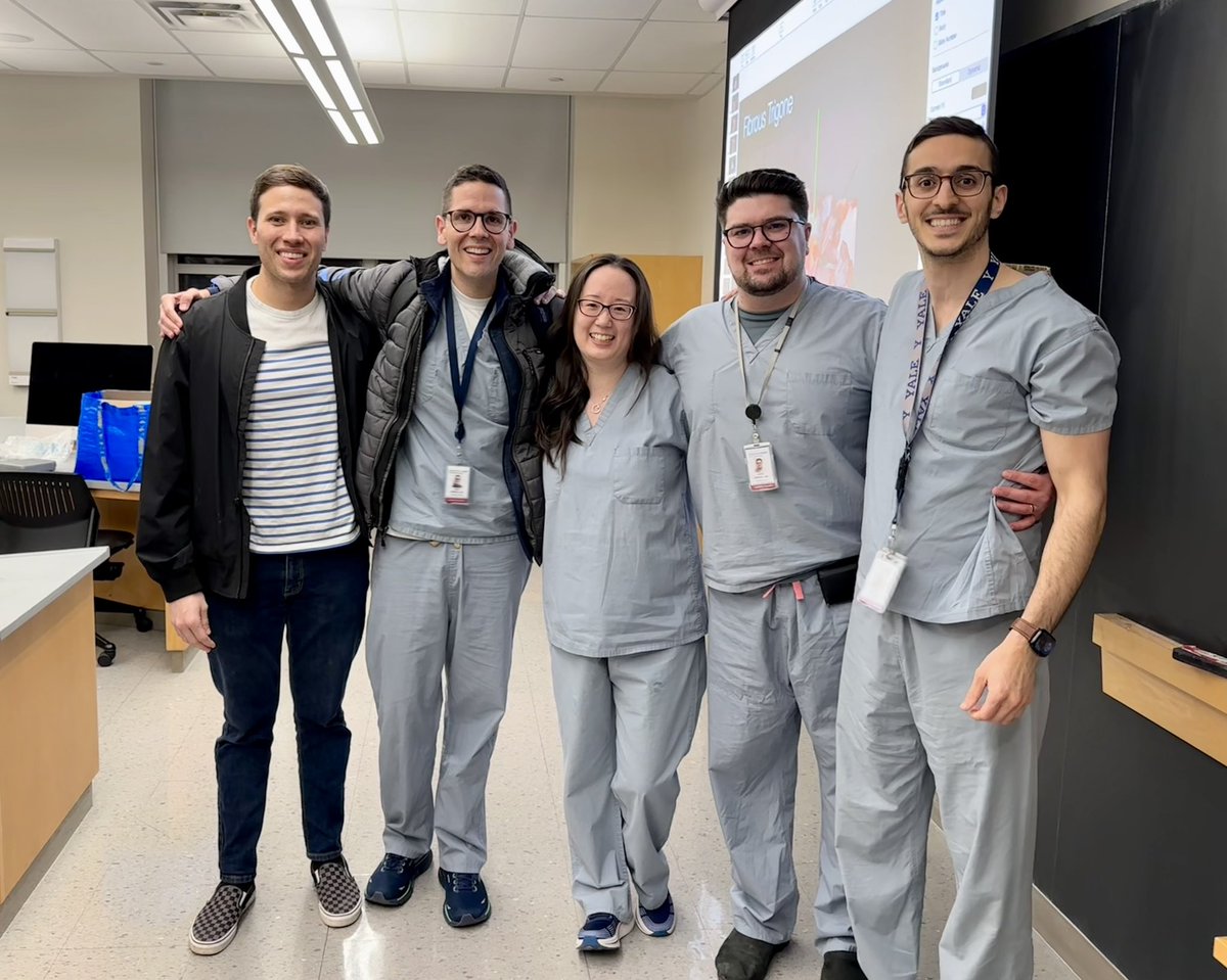 A rare sighting of all 5 EP fellows @YaleCardiology @gobeilk @rraven8 @SethFakess