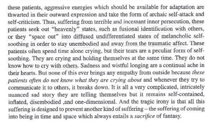 Stuck in a melancholic fantasy which cannot be relinquished for beneath lies more painful suffering.