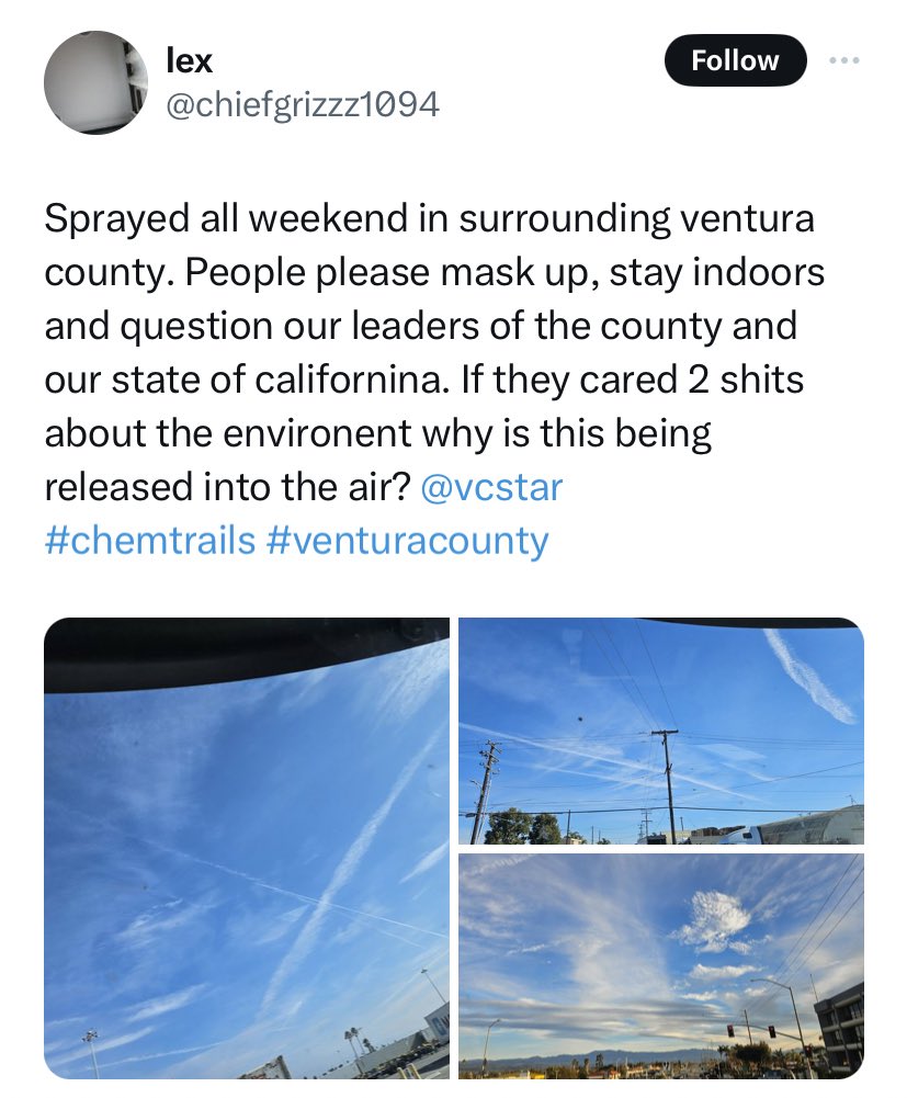 “Sprayed all weekend, people please mask up, stay indoors” You couldn’t make this stuff up, honestly.