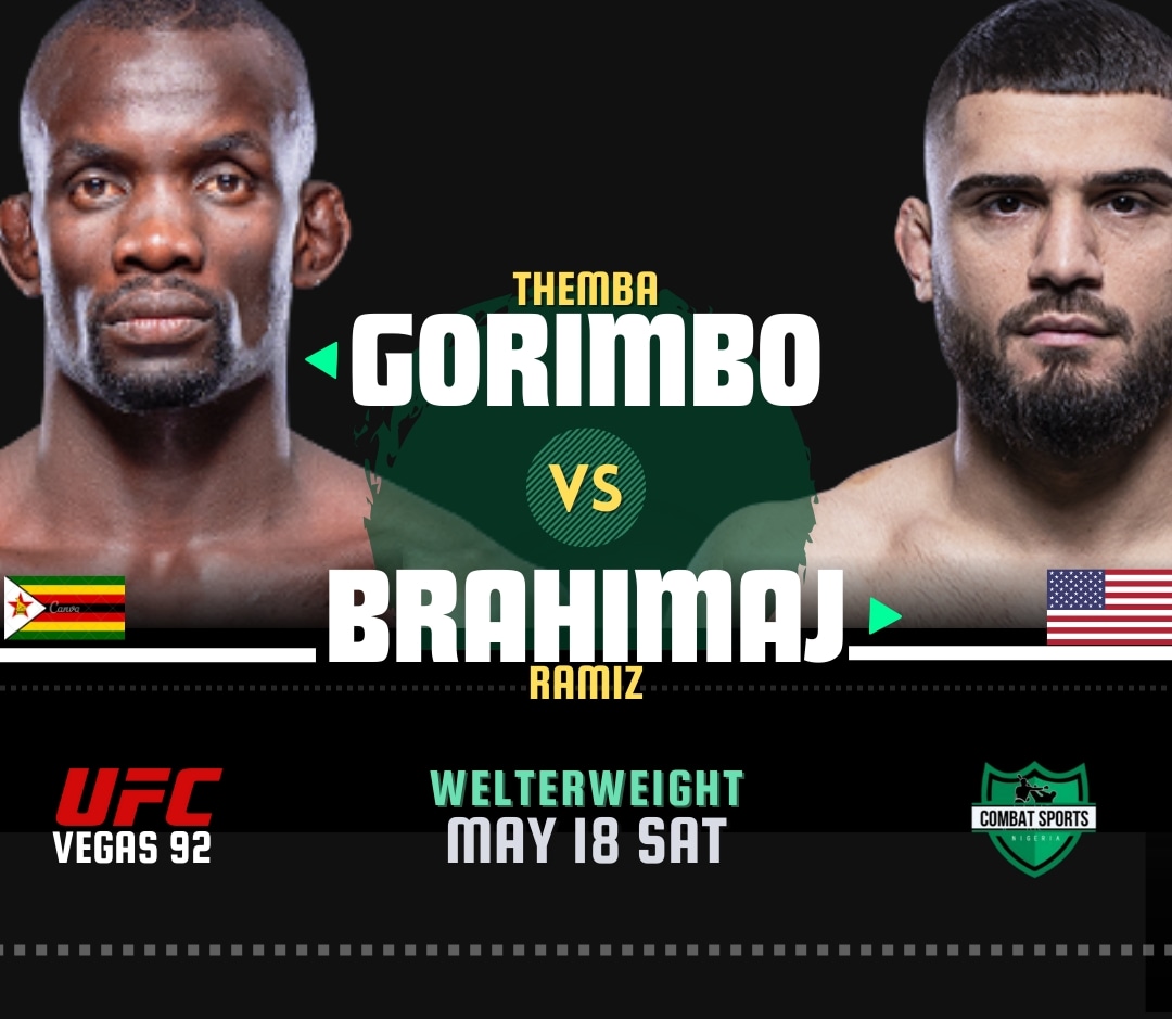 #UFCVegas92 is about to become one Banger event! 'The Answer' 🇺🇬Themba Gorimbo is set to face submission specialist @170Ramiz 🇺🇲🇦🇱 in a Welterweight contest. May 18. Save the date! let's Go 🔥