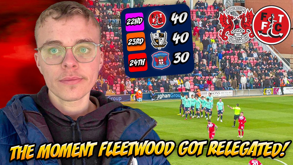 NEW VIDEO. After 10 years in League One, Fleetwood Town have been relegated with one game to spare, despite winning away from home. A first relegation since the club arrived into the EFL. 🔗 youtu.be/3g0-naaEzIc?si… #LOFC #FTFC All RTs appreciated.