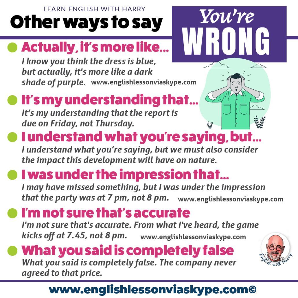 englishvskype's tweet photo. SPEAKING: Learn other ways to say "You're wrong" in English. Click the link to learn more ➡️ https://t.co/hlAF0Yqunc 

#LearnEnglish #ingles #inglesonline #IELTS #vocabulary @englishvskype https://t.co/1auOcImizv