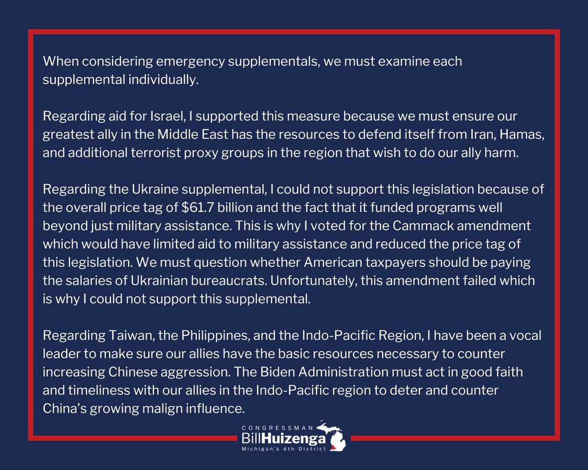 Rep. Bill Huizenga tweet media