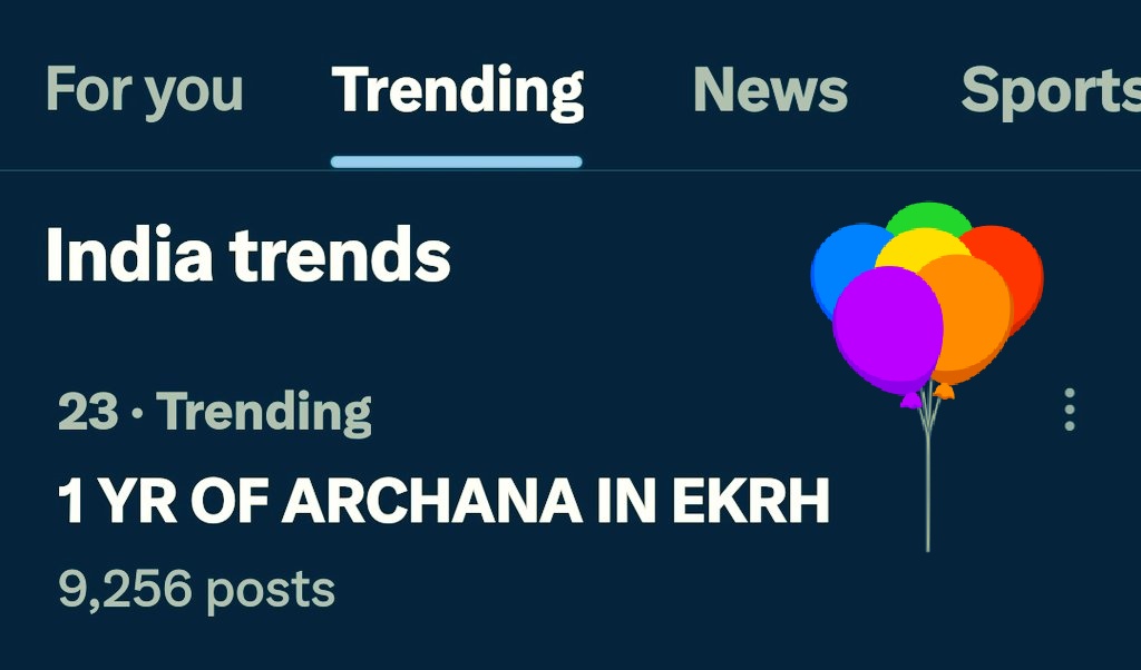 Arreyy Bhaiyyaa😃

Meri Archu aj bhi trending me hai😍😍😍

1 YR OF ARCHANA IN EKRH 

#ArchanaGautam
#ArchanaKeAngare