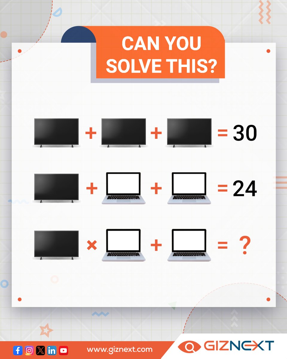 Ready, Set, Solve: Can You Crack This ❓
Tag your friends and let's see who can solve it first! 🧐
.
.
.
#QuizTime #funpuzzle #Gadgets #quizzes #quiznight #giznext