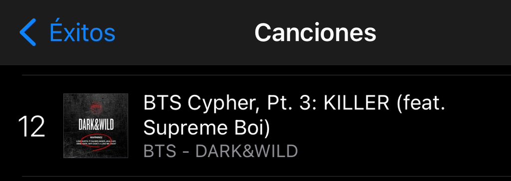 📊iTunes España 🇪🇸 😌😌 #12 BTS Cypher 3 : The Killer (Dark&Wild versión) E-ARMY !! SOIS UNAS MÁQUINAS SEGUIMOS 🔥🔥🔥🔥🔥 BTS PAVED THE WAY BTS MADE HYBE BTS BUILT HYBE HYBE IS NOTHING WITHOUT BTS K MEDIA APOLOGIZE TO BTS #BTS #방탄소년단 @BTS_twt