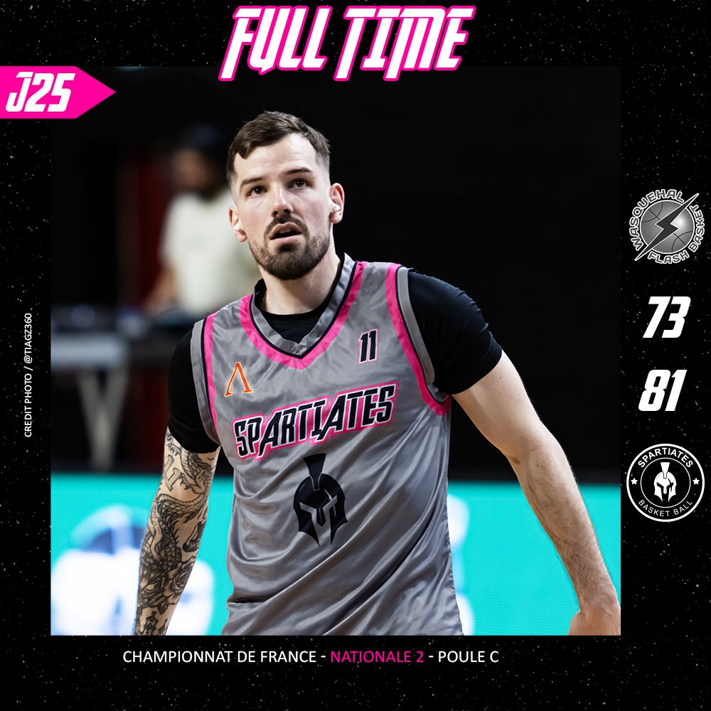 Nouvelle victoire des Spartiates sur le parquet de Wasquehal !

Prochaine et dernière journée de championnat samedi 04 mai à Grande-Synthe !

Bravo les gars 👊