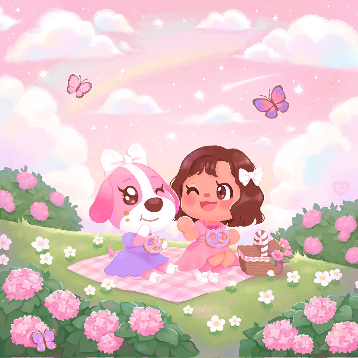 lalamyne's tweet photo. One of my latest commissions, i think it turned out pretty cute! 🩷🦋 https://t.co/F7GfgG9W4Z