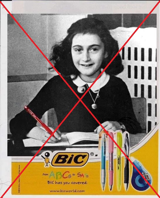 AfpFactuel's tweet photo. Le célèbre Journal d'Anne Frank serait un faux car écrit au stylo-bille, inventé après la mort de la jeune fille ? 

❌ Cette allégation aux relents antisémites est fausse et l'authenticité du journal a été plusieurs fois prouvée, ont expliqué des historiens à l'#AFP 1/ https://t.co/TL9Bn5eni2