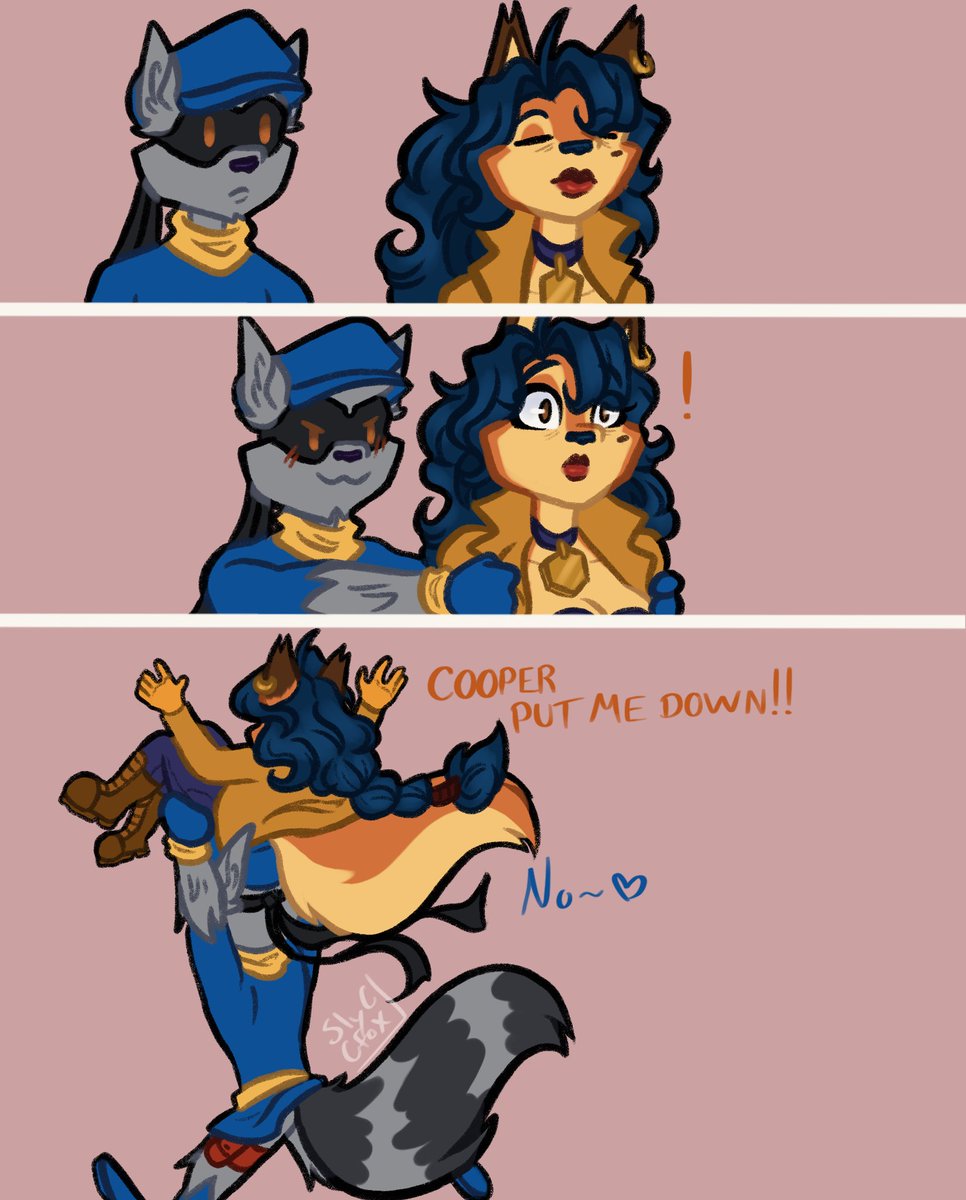 Went from stealing treasures to stealing literal people
#slycooper #carmelitafox

-side note drew this before I made some minor changes to them, just forget to share it lol