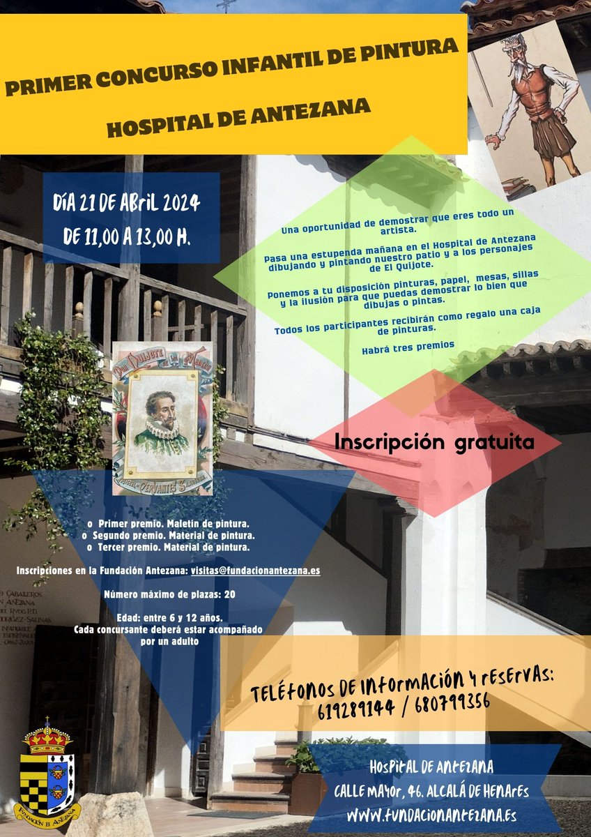 Mañana sábado, los más pequeños tienen una cita en el Hospital de Antezana 👉Primer concurso infantil de pintura Hospital de Antezana, día  21 de abril, ¡no te lo pierdas! 🏛️ 🖍️🖍️ #AlcaládeHenares #FundaciónAntezana desde 1483 #AlcaláEnamora #Spain fundacionantezana.es/events/primer-…