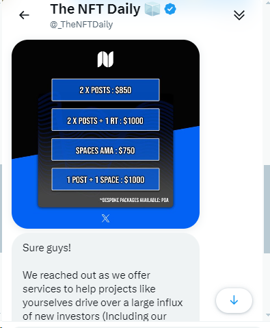 This is how most PFP projects get their hype. Paid influencer marketing with no indication of sponsorship is illegal. We will out companies like this every time. Keep sending us your overpriced menus, and we will continue exposing your unethical business practices.✊💈