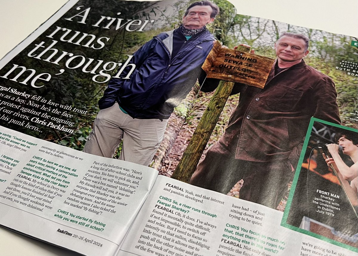 ‘Actually Chris , it’s much worse than that’ was the reply the brilliant @Feargal_Sharkey gave me to most of the questions I asked him about the state of the UK’s water industry for this weeks #EarthDay special @RadioTimes On sale now