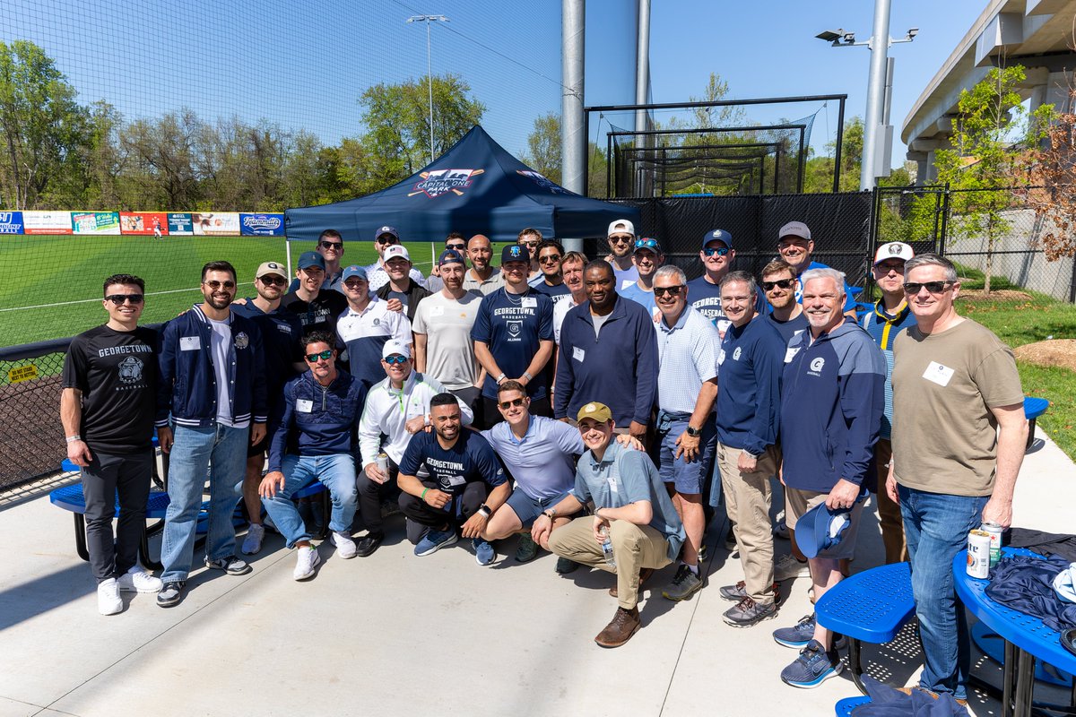 Excited to welcome back some Hoya Baseball alums for Alumni Day! Thankful for all of the alums who made the trip out! #HoyaSaxa | #HoyaFamily