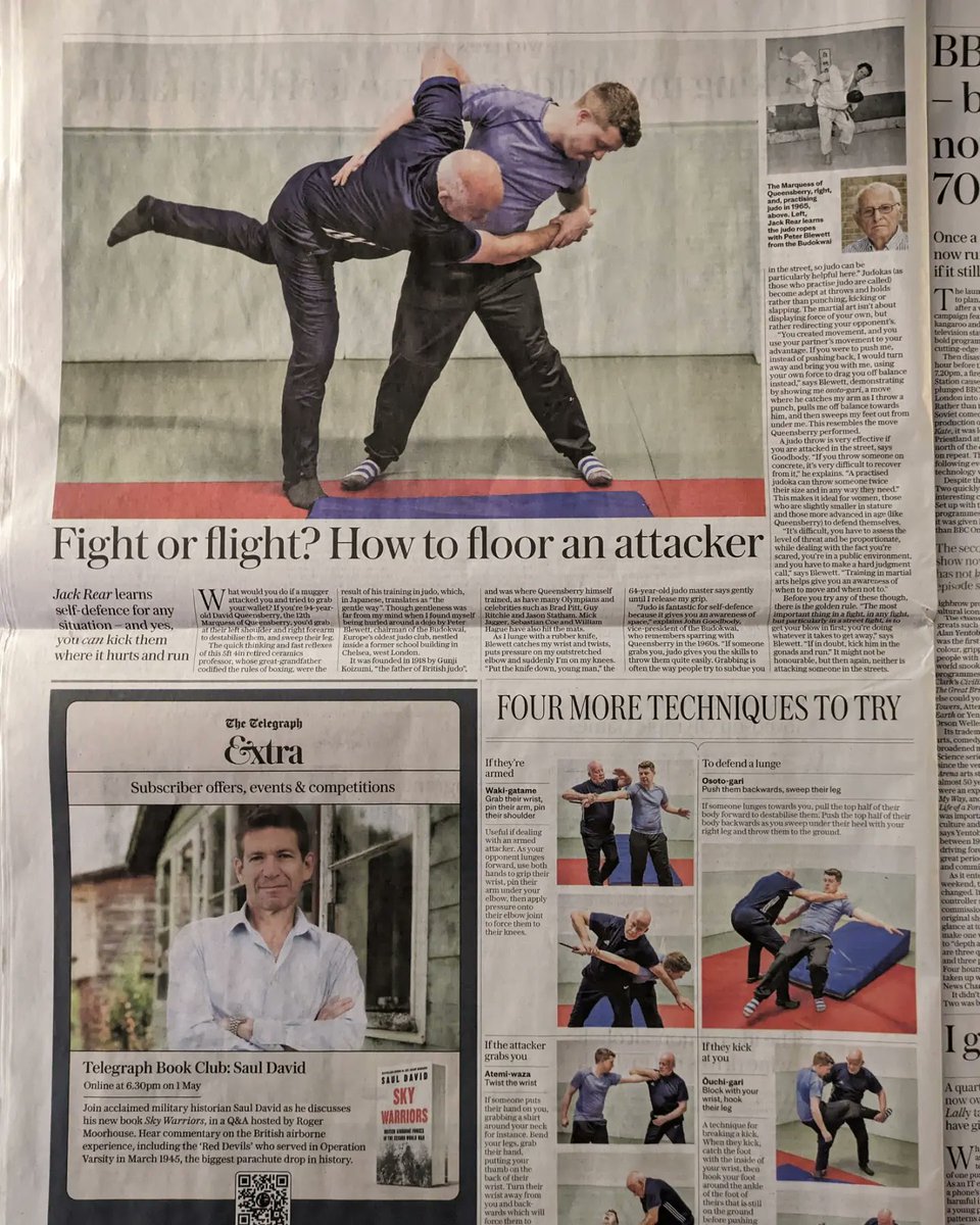 Thank you to the <a href="/Telegraph/">The Telegraph</a> for visiting The Budokwai this week to learn how Judo can inform self-defence with our Chairman and Chief Instructor Peter Blewett
#Judo #SelfDefence #Budokwai #TheBudokwai #FightOrFlight