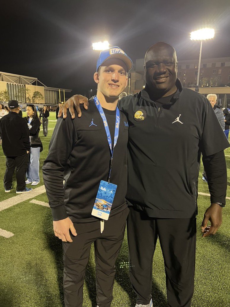 Quarterback Colton Gumino (@cjguminoQB) of Hersey High (Illinois) was out in Westwood for UCLA football’s Friday Night Lights practice last night.