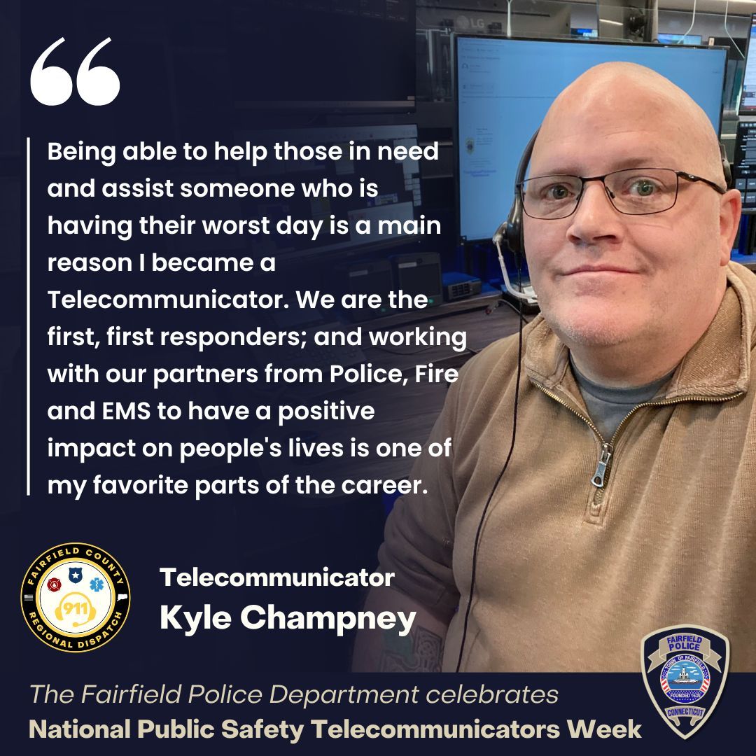 As our final spotlight during National Public Safety Telecommunicators Week, we're honored to recognize Telecommunicator Kyle Champney! Join us in celebrating the dedication of our telecommunicators and their commitment to keeping our community safe! 💙 #NPSTW2024